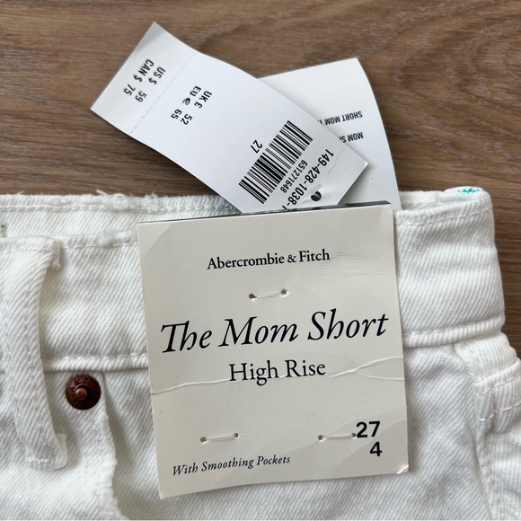 NWT - Abercrombie & Fitch White high rise the mom Short size 27 - Picture 3 of 7